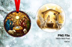 Nativity Scene Christmas Ornament Round Circle Jesus Baby_11 Product Image 1