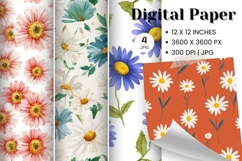 Flower Pattern Background Wallpaper Digital Paper_11 Product Image 1