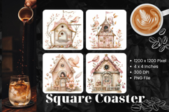Birdhouse Square Coasters Accessories Cute Bird keychains_11 Product Image 1