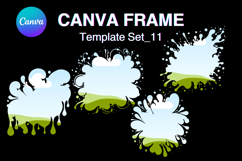 Watercolor Splash Canva Frame Template Bleach Effect Frame11 Product Image 1