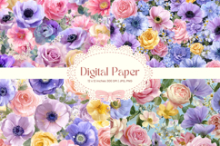 Flower Pattern Background Wallpaper Digital Paper_118 Product Image 1