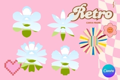 Retro Flower Canva Frame Vintage Photo Frame Drag Drop_12 Product Image 1