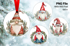 Gnome Santa Christmas Ornament Snow Decorate Sublimation_12 Product Image 1