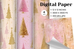 Christmas Tree Pattern Digital Paper Background Seamless_12 Product Image 1