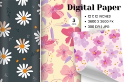 Flower Pattern Background Wallpaper Digital Paper_12 Product Image 1