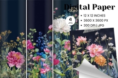 Flower Background Digital Paper Wallpaper Backdrop_12 Product Image 1