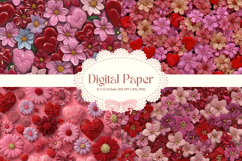 Heart Pattern Valentines Background Wallpaper Digital Paper Product Image 1