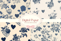 Flower Pattern Background Wallpaper Digital Paper Wrap_12 Product Image 1