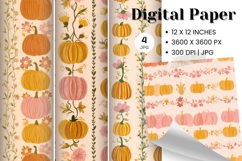 Pumpkin Pattern Background Fall Autumn Wallpaper_12 Product Image 1