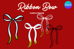 Coquette Bow Canva Frame Hand-Drawn Ribbon Mom life Design Product Image 1