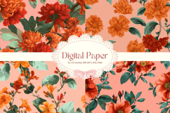 Flower Pattern Background Wallpaper Digital Paper_120 Product Image 1