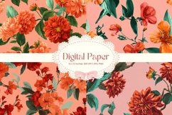 Flower Pattern Background Wallpaper Digital Paper_121 Product Image 1