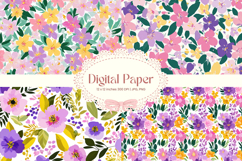 Flower Pattern Background Wallpaper Digital Paper_126 Product Image 1