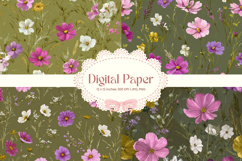 Flower Pattern Background Wallpaper Digital Paper_129 Product Image 1