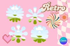 Retro Flower Canva Frame Vintage Photo Frame Drag Drop_13 Product Image 1