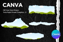 Torn Paper Ripped Text Box Canva Frame Photo Template_13 Product Image 1
