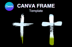 Jesus Cross Canva Frame Paint Distressed Christian Easter_13 Product Image 1