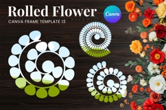Rolled Flower Canva Frame Paper Flowers Canva Template_13 Product Image 1