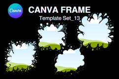 Watercolor Splash Canva Frame Template Bleach Effect Frame13 Product Image 1