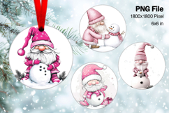 Gnome Santa Christmas Ornament Snow Decorate Sublimation_136 Product Image 1
