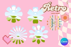 Retro Flower Canva Frame Vintage Photo Frame Drag Drop_14 Product Image 1