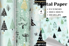 Christmas Tree Pattern Digital Paper Background Seamless_14 Product Image 1