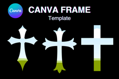 Jesus Cross Canva Frame Paint Distressed Christian Easter_14 Product Image 1