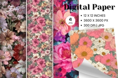 Flower Background Digital Paper Wallpaper Backdrop_14 Product Image 1
