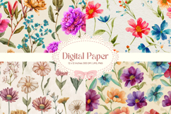 Flower Pattern Background Wallpaper Digital Paper_14 Product Image 1
