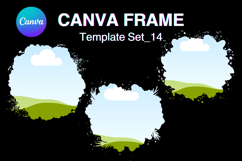 Watercolor Splash Canva Frame Template Bleach Effect Frame14 Product Image 1