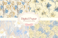 Flower Pattern Background Wallpaper Digital Paper_141 Product Image 1