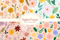 Flower Pattern Background Wallpaper Digital Paper_143 Product Image 1