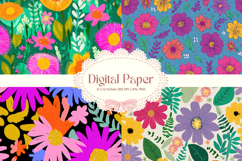 Flower Pattern Background Wallpaper Digital Paper_144 Product Image 1