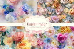 Flower Pattern Background Wallpaper Digital Paper_147 Product Image 1