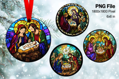 Nativity Scene Christmas Ornament Round Circle Jesus Baby149 Product Image 1