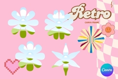 Retro Flower Canva Frame Vintage Photo Frame Drag Drop_15 Product Image 1