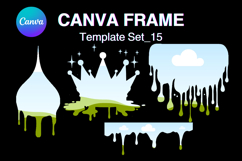 Drip Canva Frame Water Drop Dripping Borders add Photo 15 Product Image 1