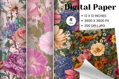 Flower Background Digital Paper Wallpaper Backdrop_15 Product Image 1