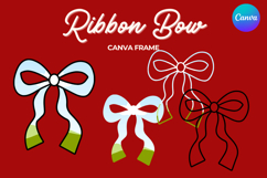 Coquette Bow Canva Frame Hand-Drawn Ribbon Mom life Design Product Image 1