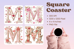 Letters Valentine Square Coasters Love Heart Accessories_M Product Image 1
