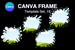 Watercolor Splash Canva Frame Template Bleach Effect Frame15 Product Image 1