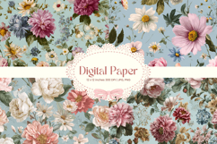 Flower Pattern Background Wallpaper Digital Paper_152 Product Image 1