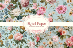 Flower Pattern Background Wallpaper Digital Paper_153 Product Image 1