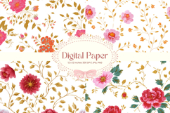 Flower Pattern Background Wallpaper Digital Paper_156 Product Image 1