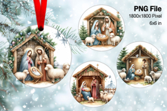 Nativity Scene Christmas Ornament Round Circle Jesus Baby157 Product Image 1