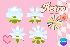 Retro Flower Canva Frame Vintage Photo Frame Drag Drop_16 Product Image 1