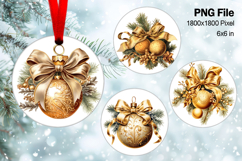 Christmas bauble Ornament Ball Circle Decorate Sublimation Product Image 1