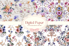 Flower Pattern Background Wallpaper Digital Paper_16 Product Image 1