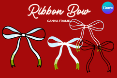 Coquette Bow Canva Frame Hand-Drawn Ribbon Mom life Design Product Image 1