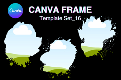 Watercolor Splash Canva Frame Template Bleach Effect Frame16 Product Image 1